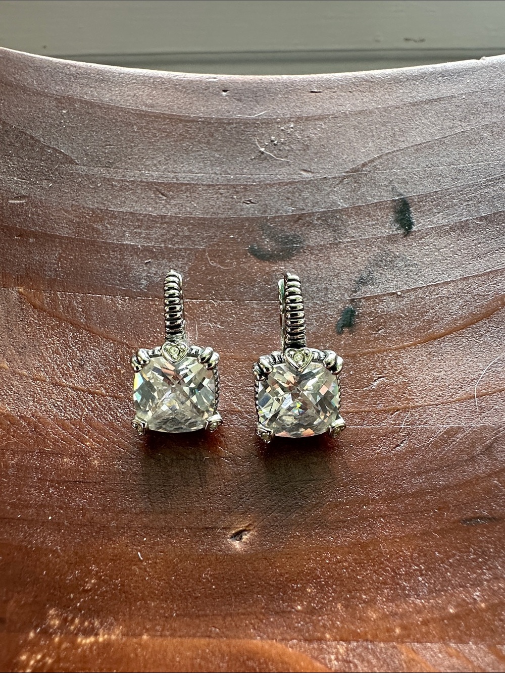 Elegant Silver-Tone Clear Crystal Drop Earrings - Women Jewelry